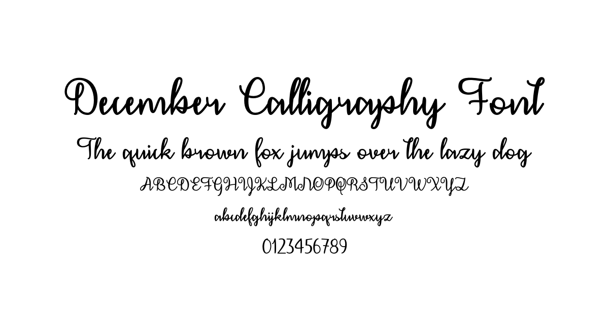 December Calligraphy Font font preview