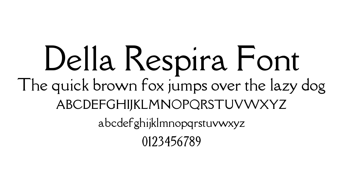 Della Respira Font font preview