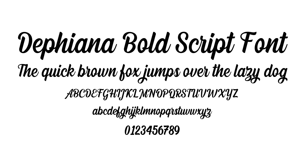 Dephiana Bold Script Font font preview