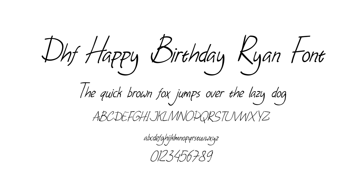 Dhf Happy Birthday Ryan Font font preview