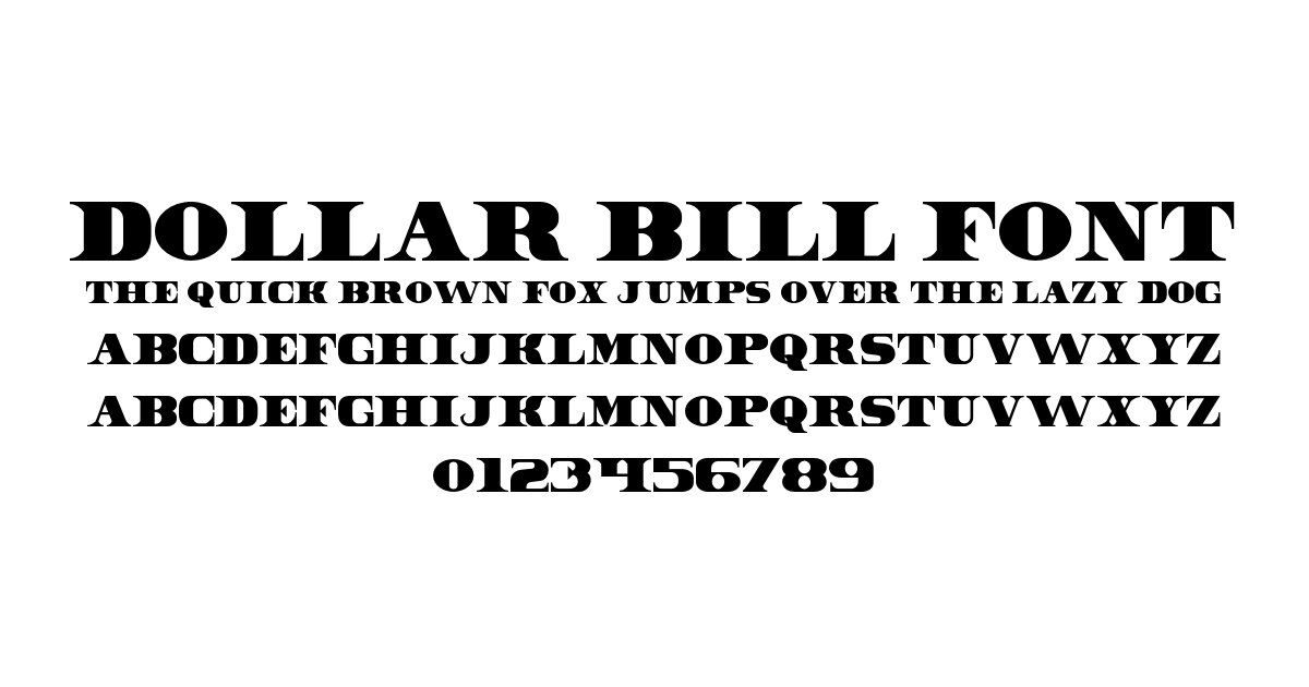 Dollar Bill Font font preview