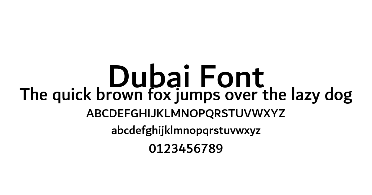 Dubai Font font preview