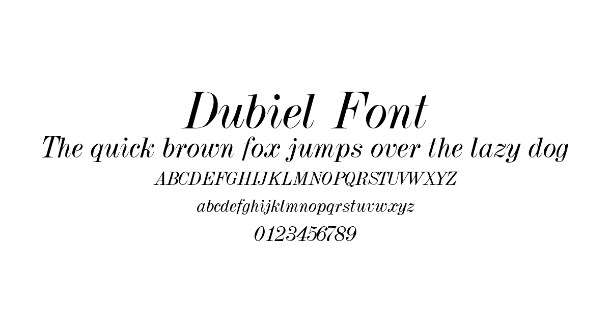 Dubiel Font font preview