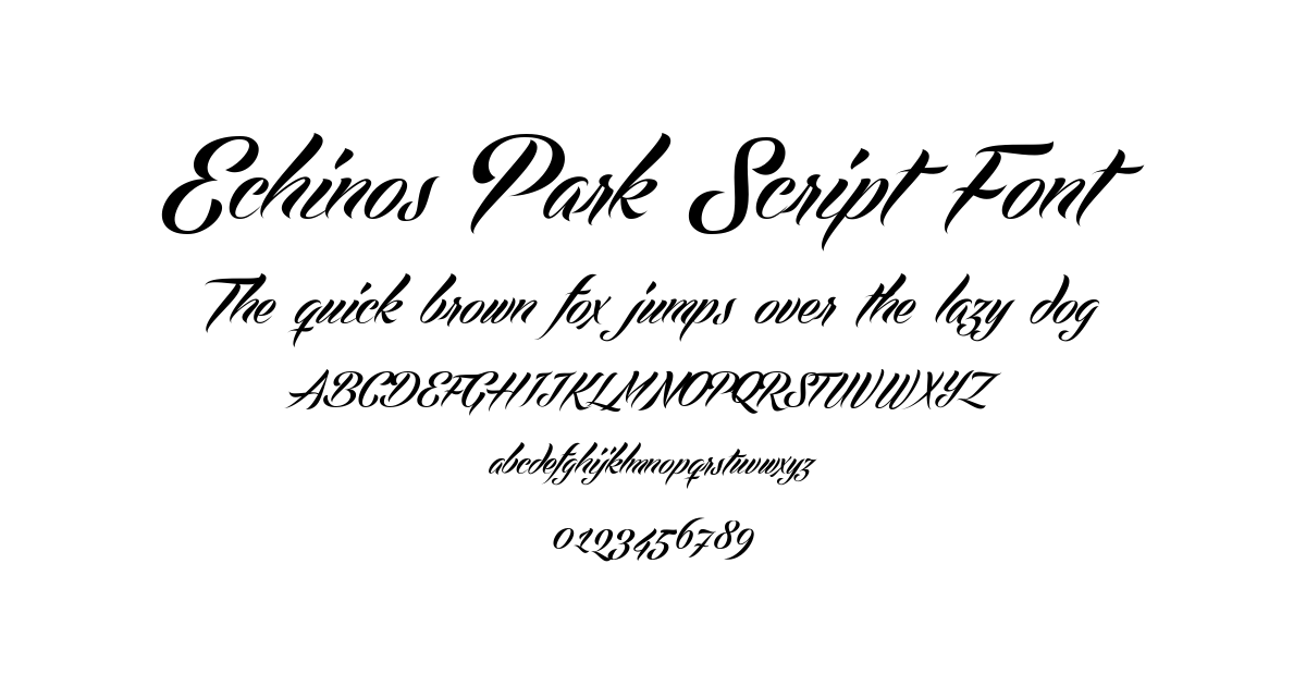 Echinos Park Script Font font preview