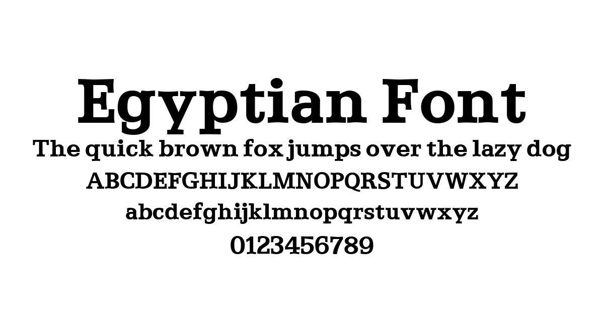 Egyptian Font preview