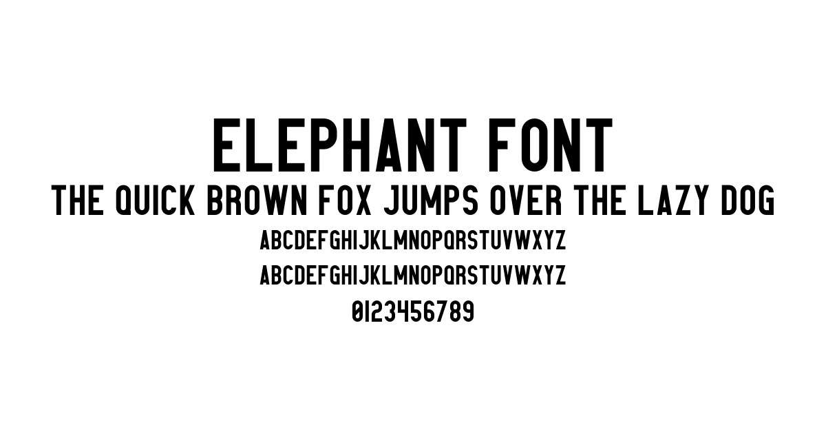 Elephant Font preview