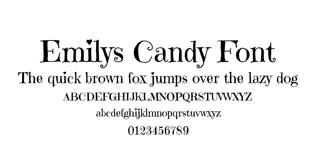 Emilys Candy Font font preview