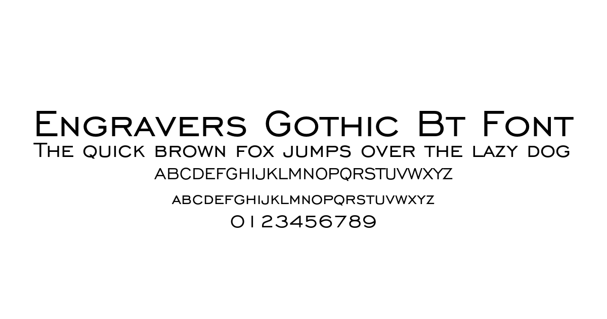 Engravers Gothic Bt Font font preview