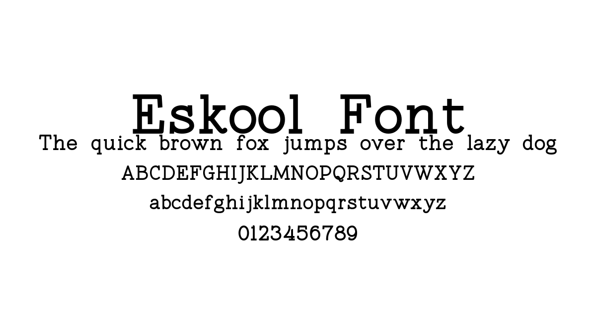 Eskool Font font preview
