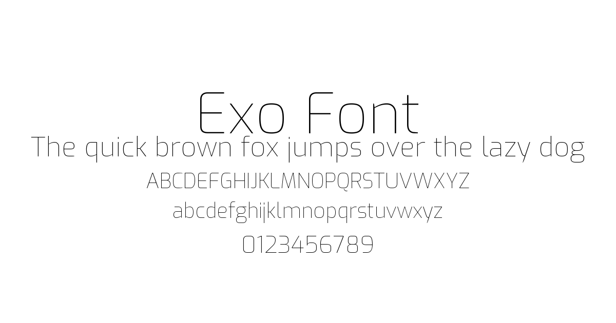 Exo Font font preview
