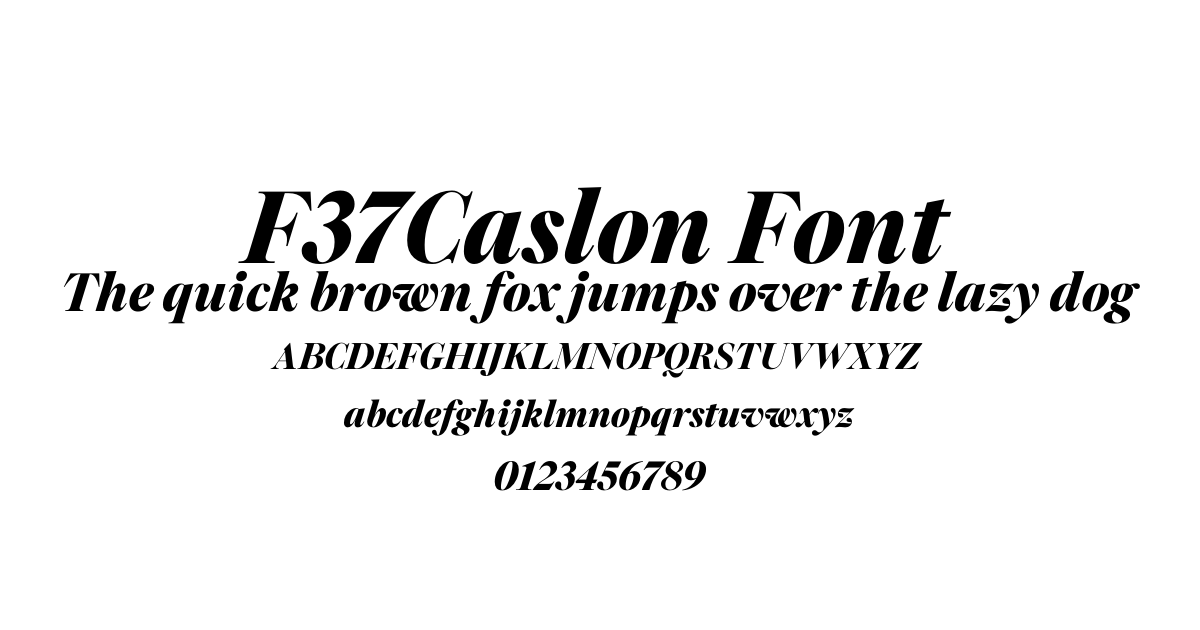 F37Caslon Font font preview