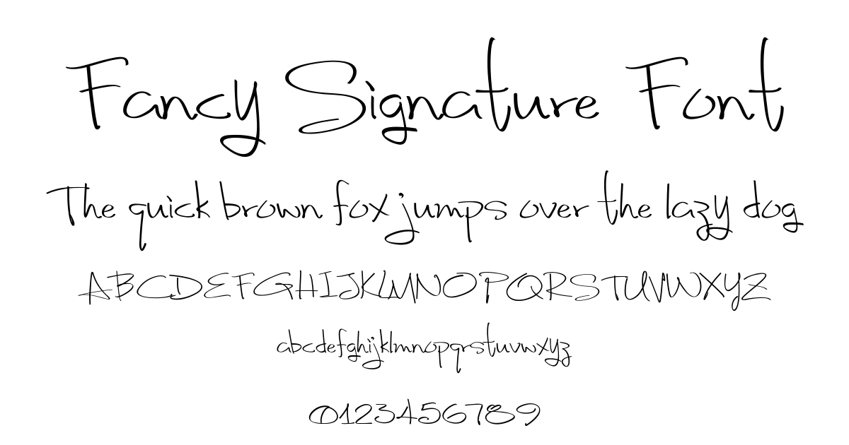 Fancy Signature Font font preview