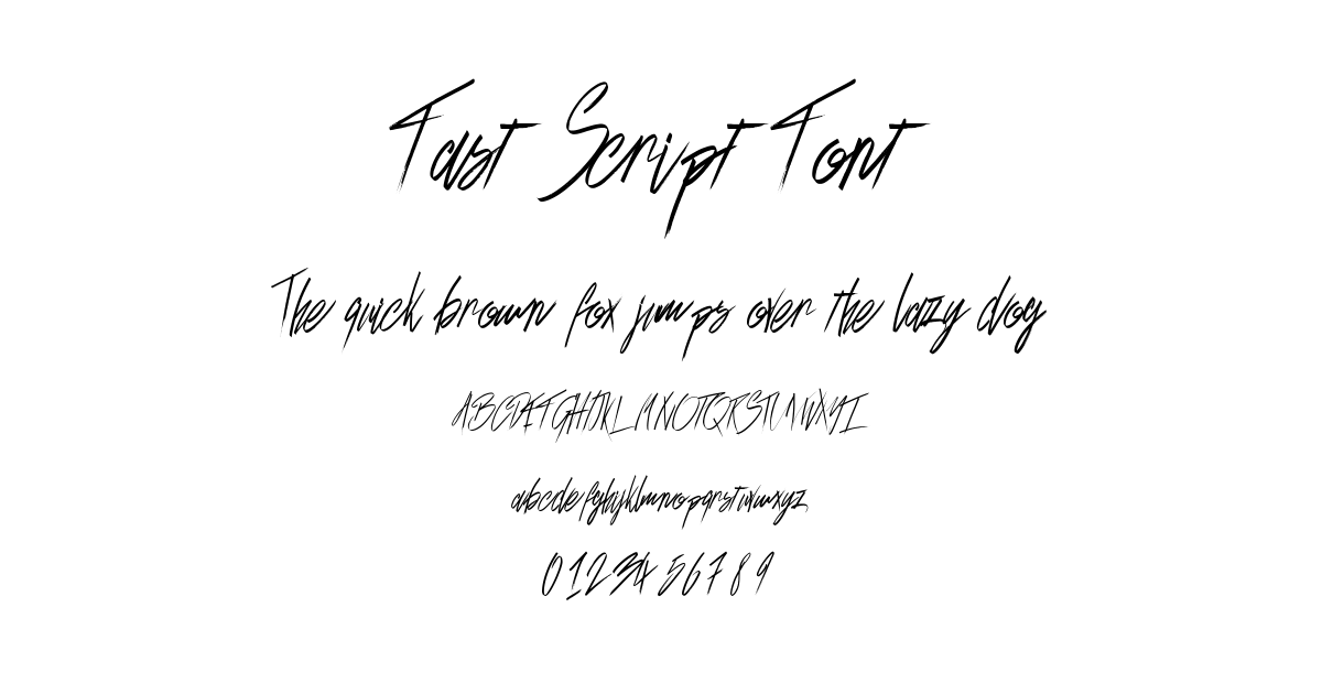 Fast Script Font font preview