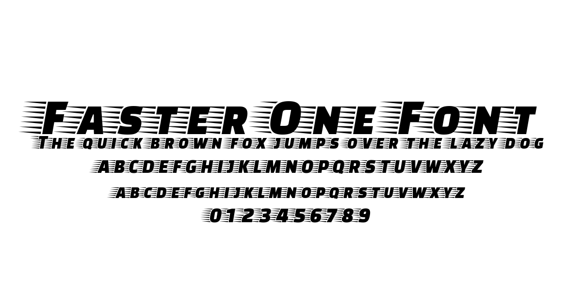 Faster One Font font preview