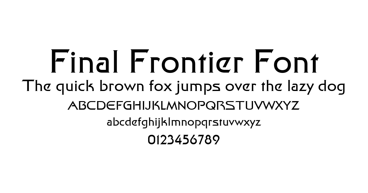 Final Frontier Font font preview