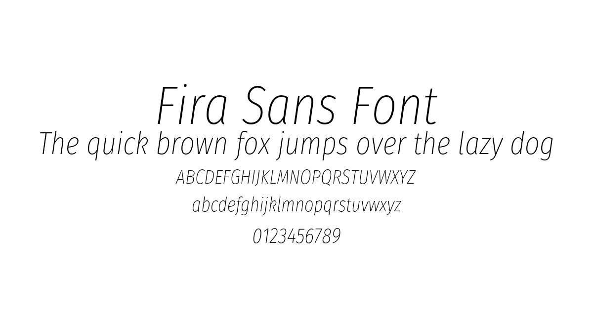 Fira Sans Font preview