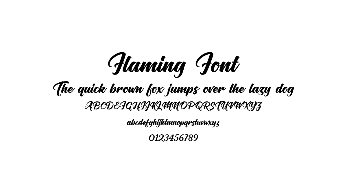 Flaming Font font preview