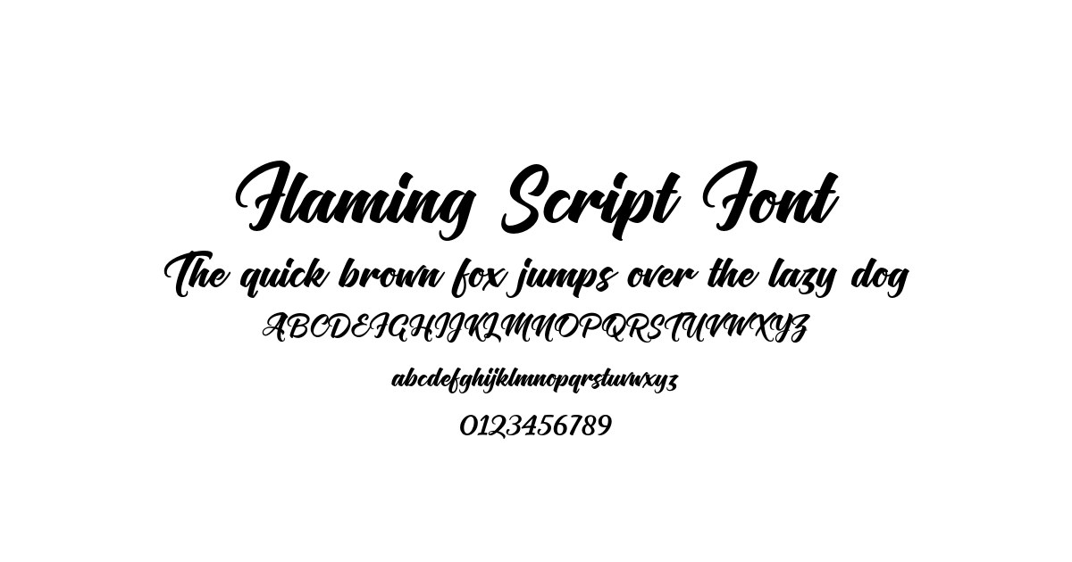 Flaming Script Font font preview