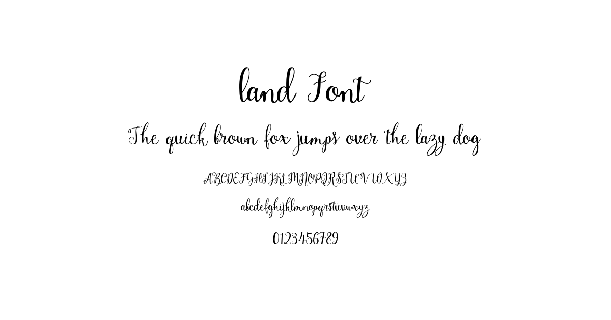 land Font font preview