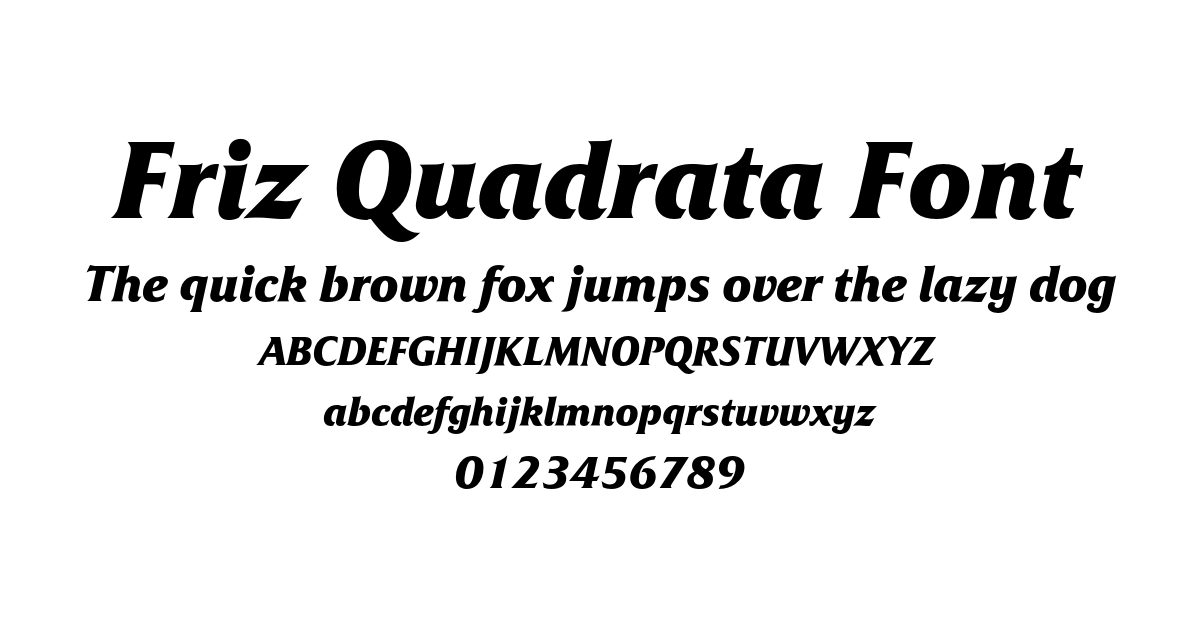 Friz Quadrata Font font preview
