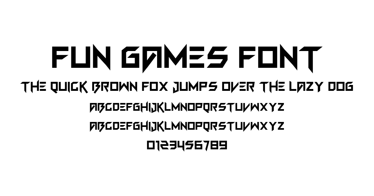 Fun Games Font font preview