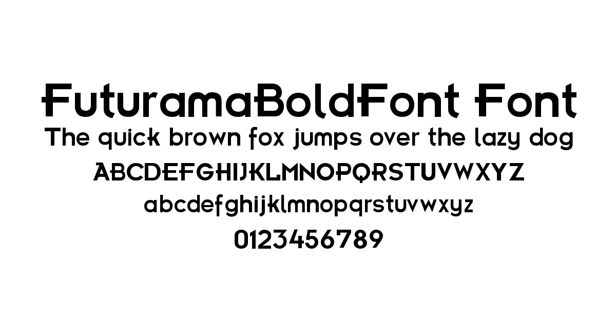 FuturamaBoldFont Font font preview
