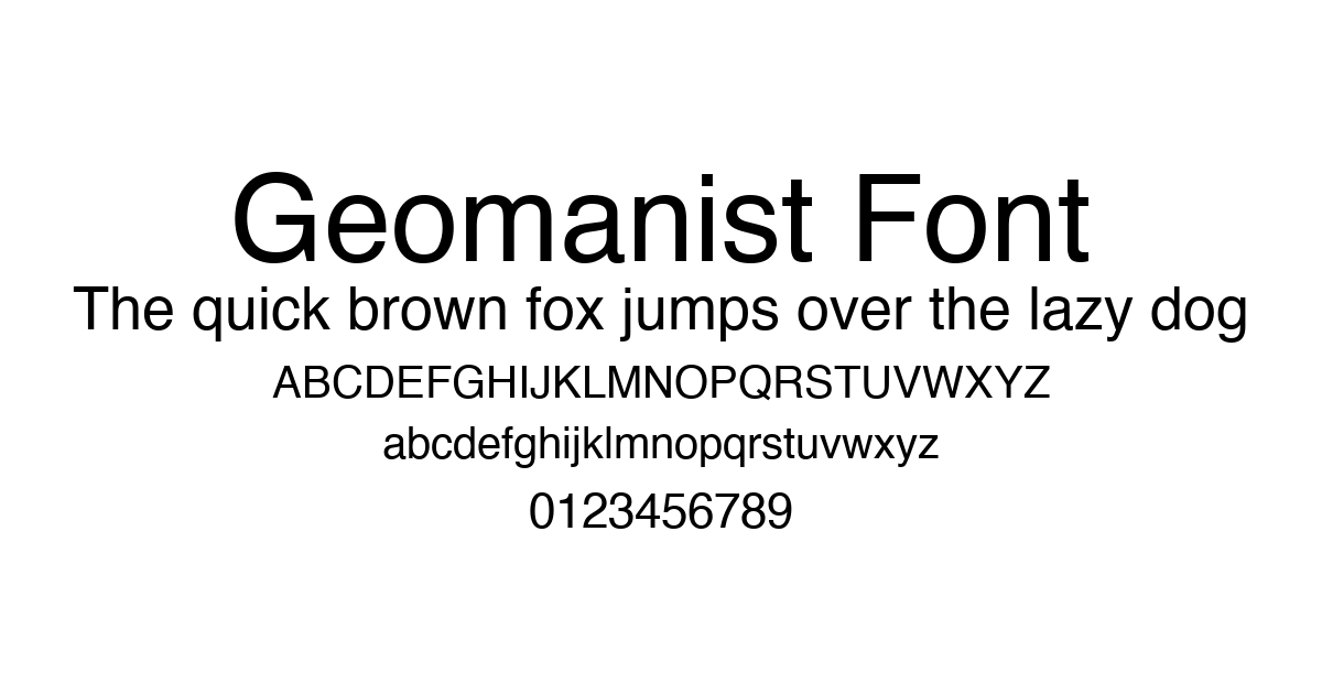 Geomanist Font font preview