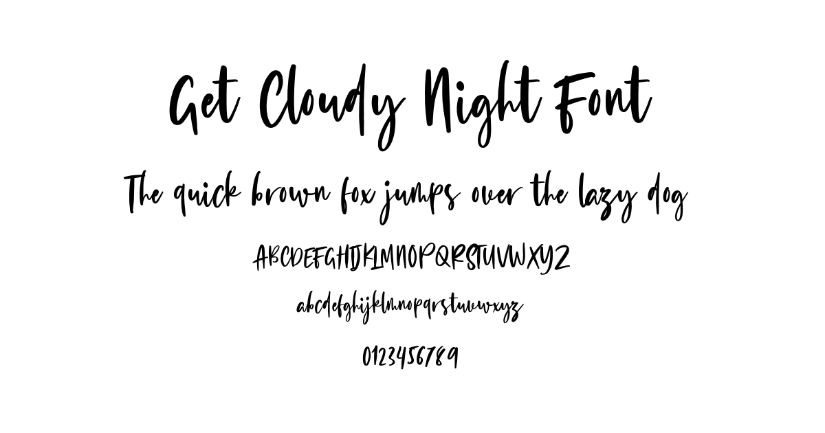 Get Cloudy Night Font preview