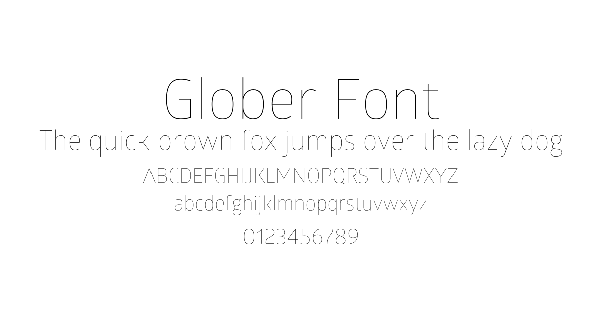 Glober Font font preview