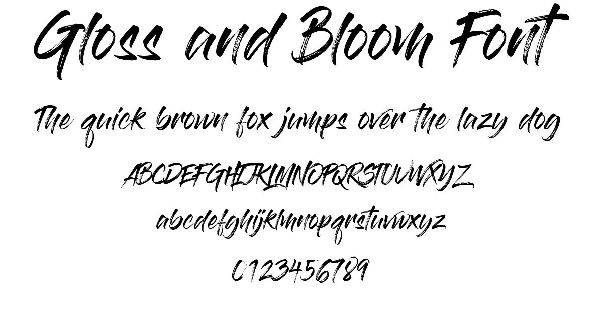 Gloss and Bloom Font font preview