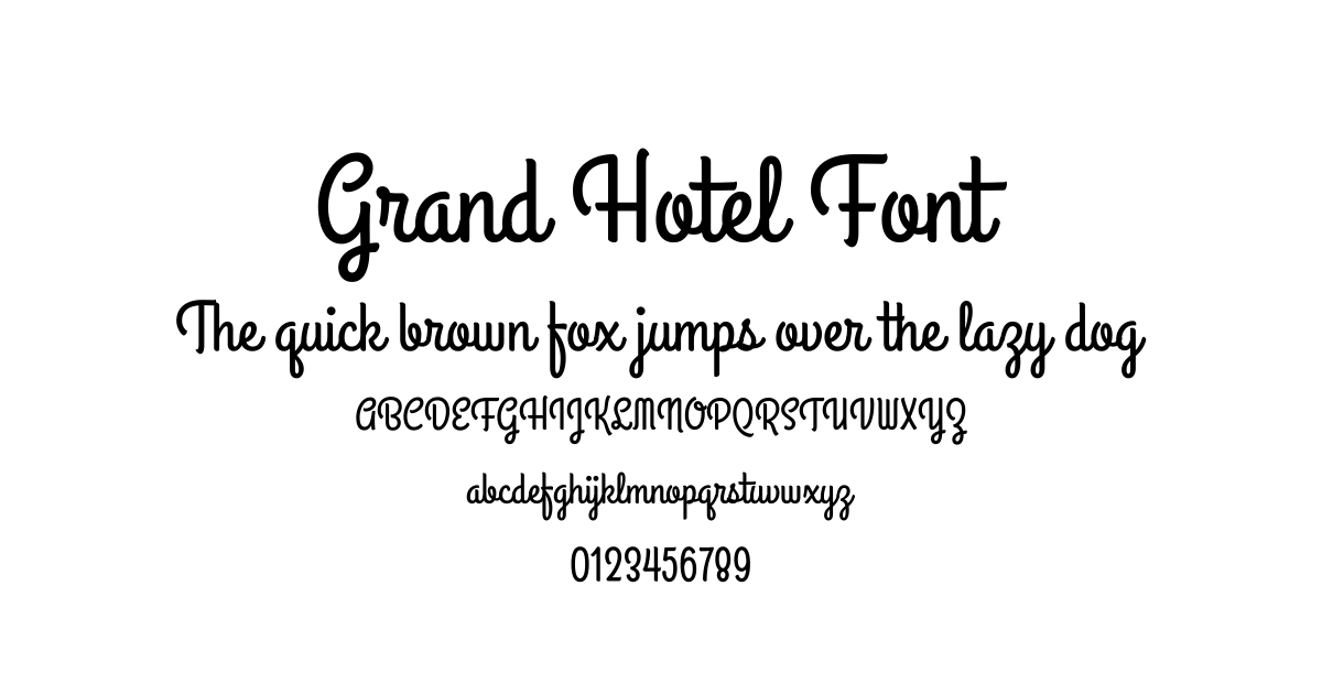 Grand Hotel Font font preview