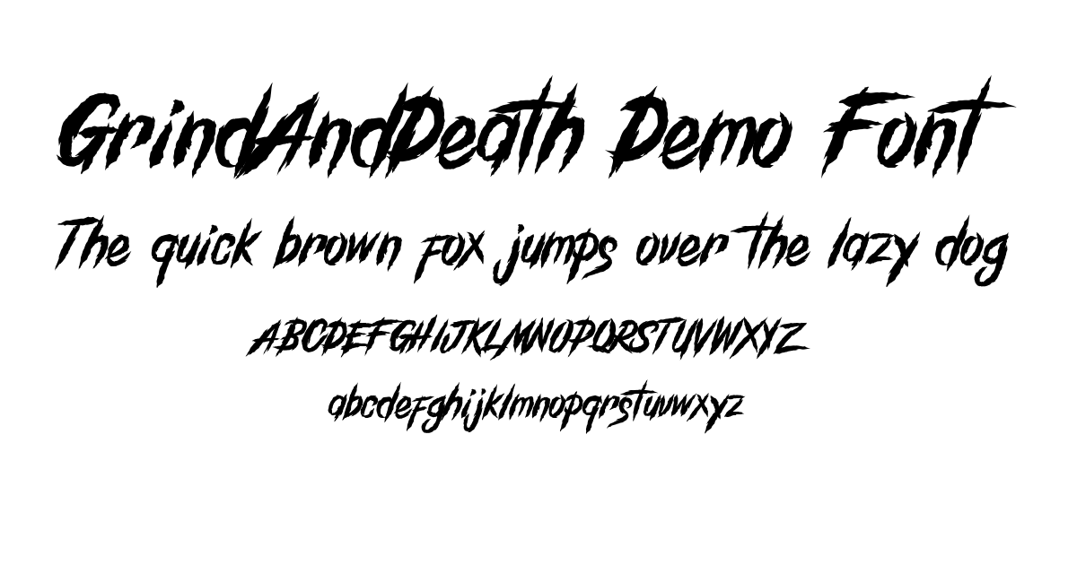 GrindAndDeath_Demo Font preview