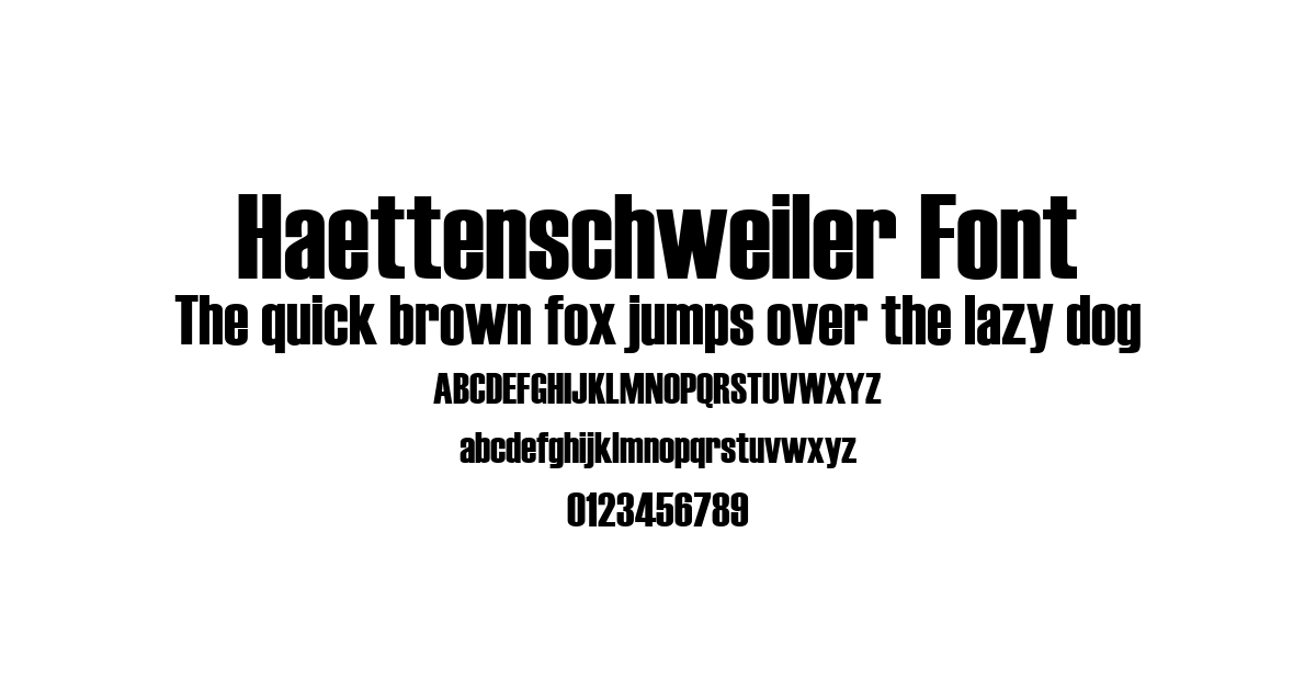 Haettenschweiler Font font preview