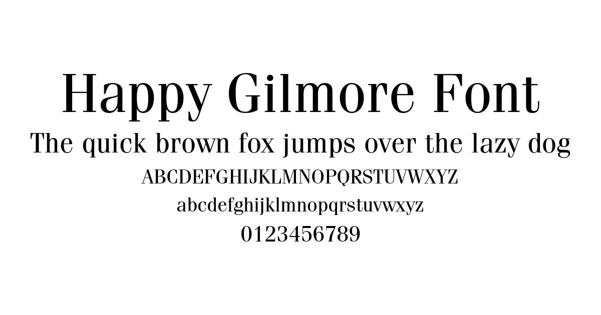 Happy Gilmore Font preview
