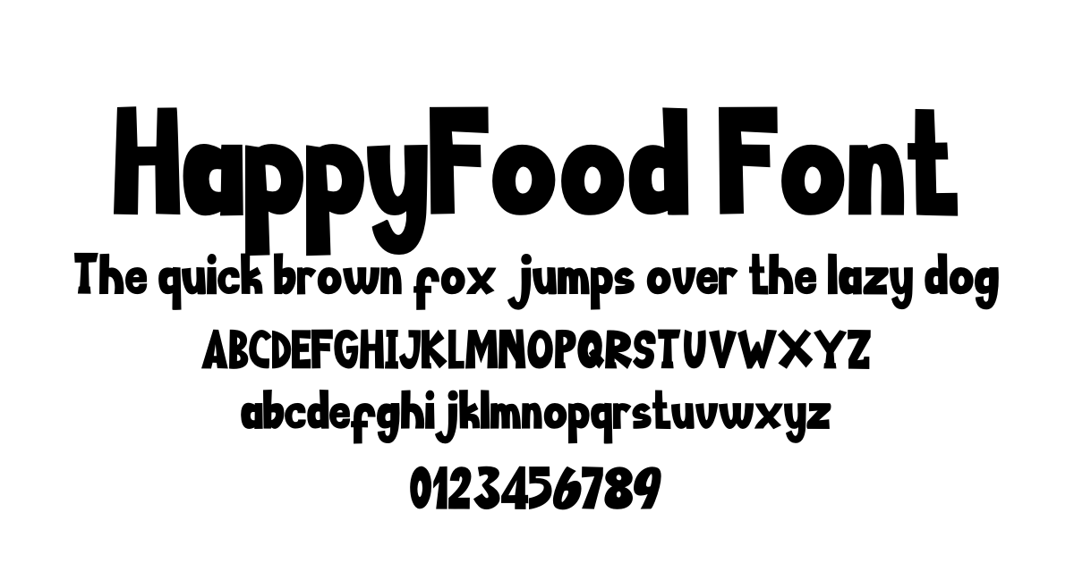 HappyFood Font font preview