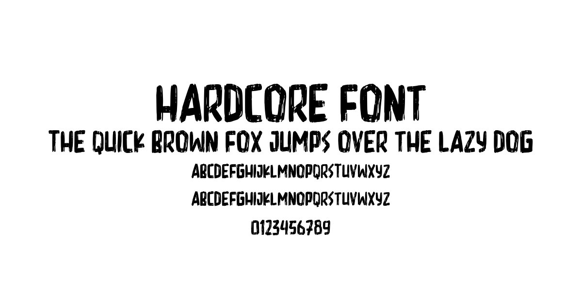 Hardcore Font font preview