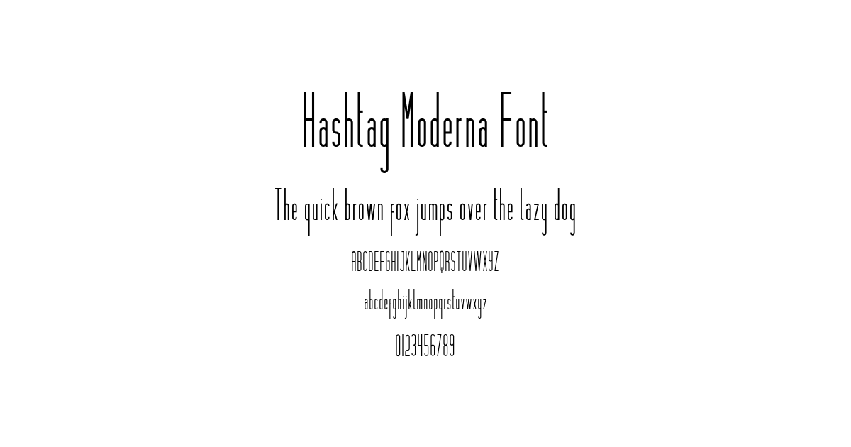 Hashtag Moderna Font font preview