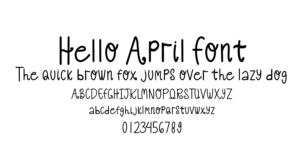 Hello April Font font preview