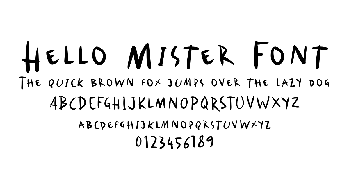 Hello Mister Font font preview