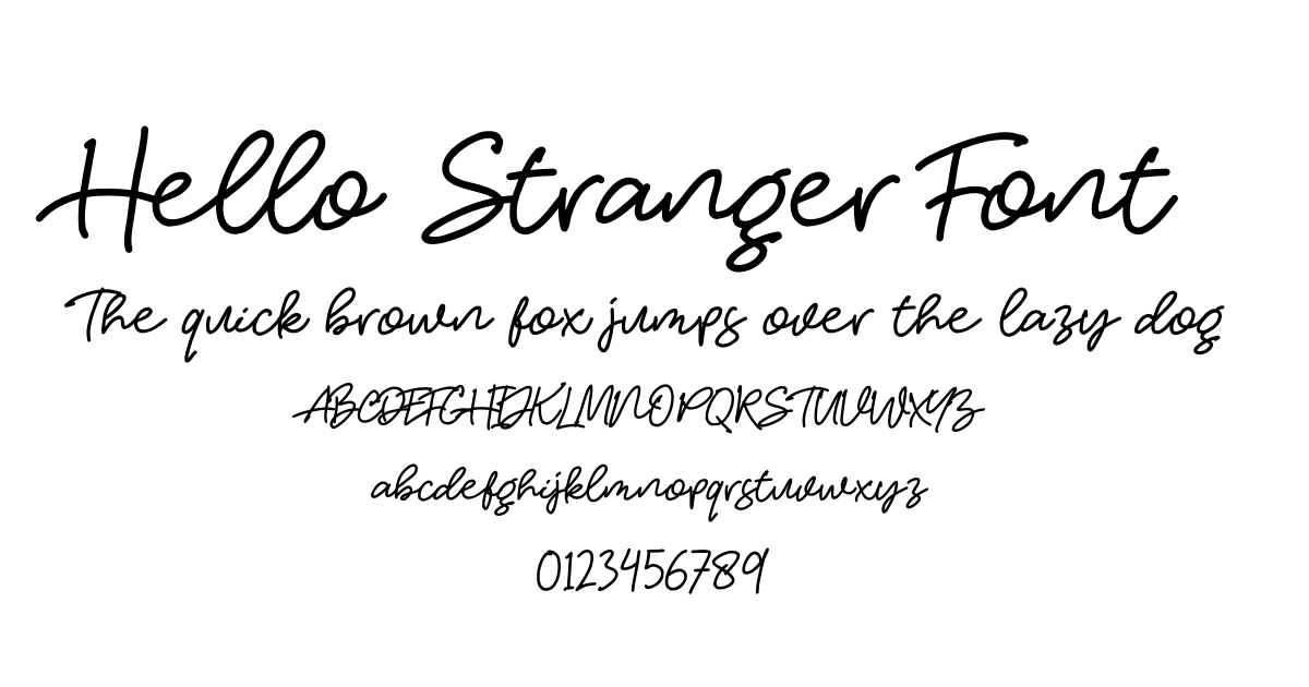 Hello Stranger Font font preview