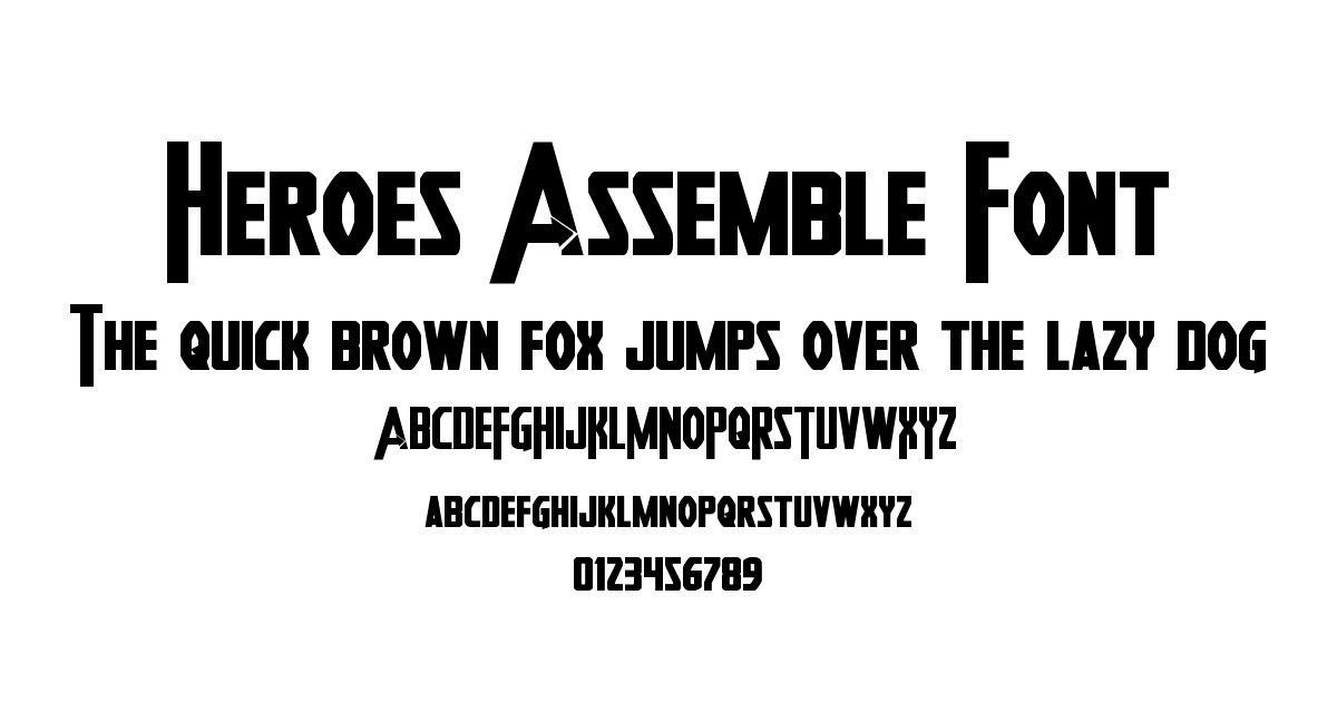 Heroes Assemble Font preview