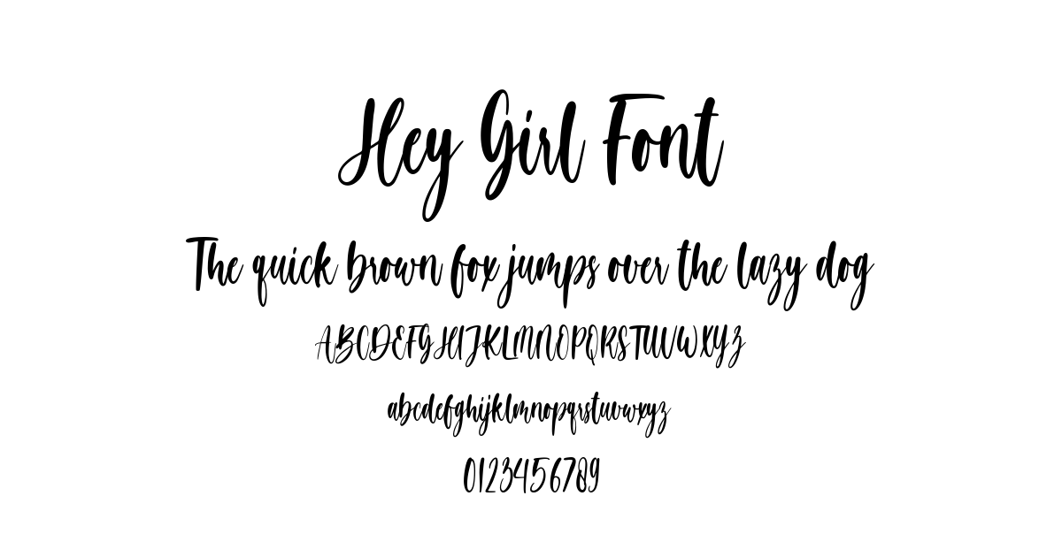 Hey Girl Font font preview