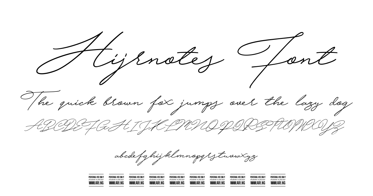 Hijrnotes Font preview