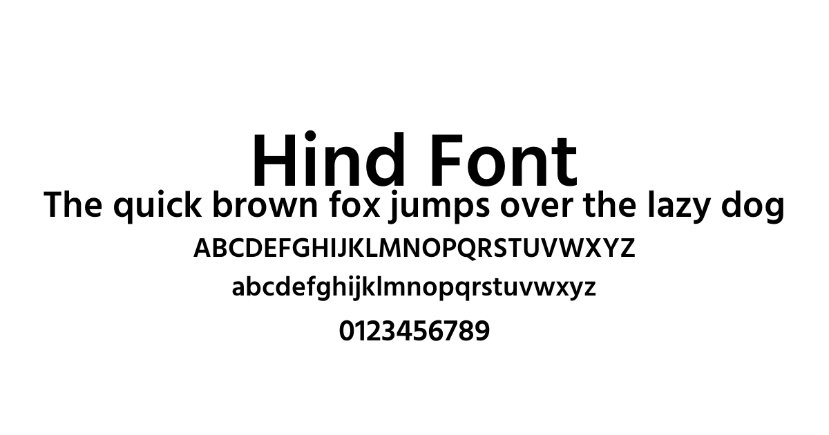 Hind Font font preview