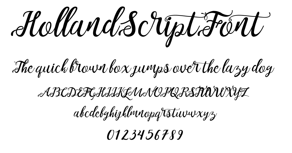 Holland Script Font font preview
