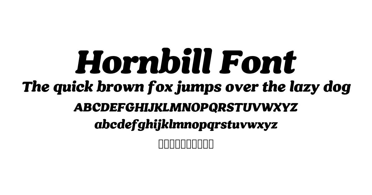 Hornbill Font font preview