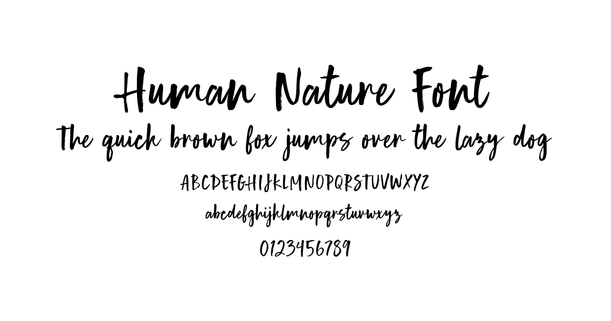 Human Nature Font preview