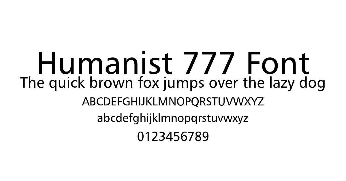 Humanist 777 Font font preview