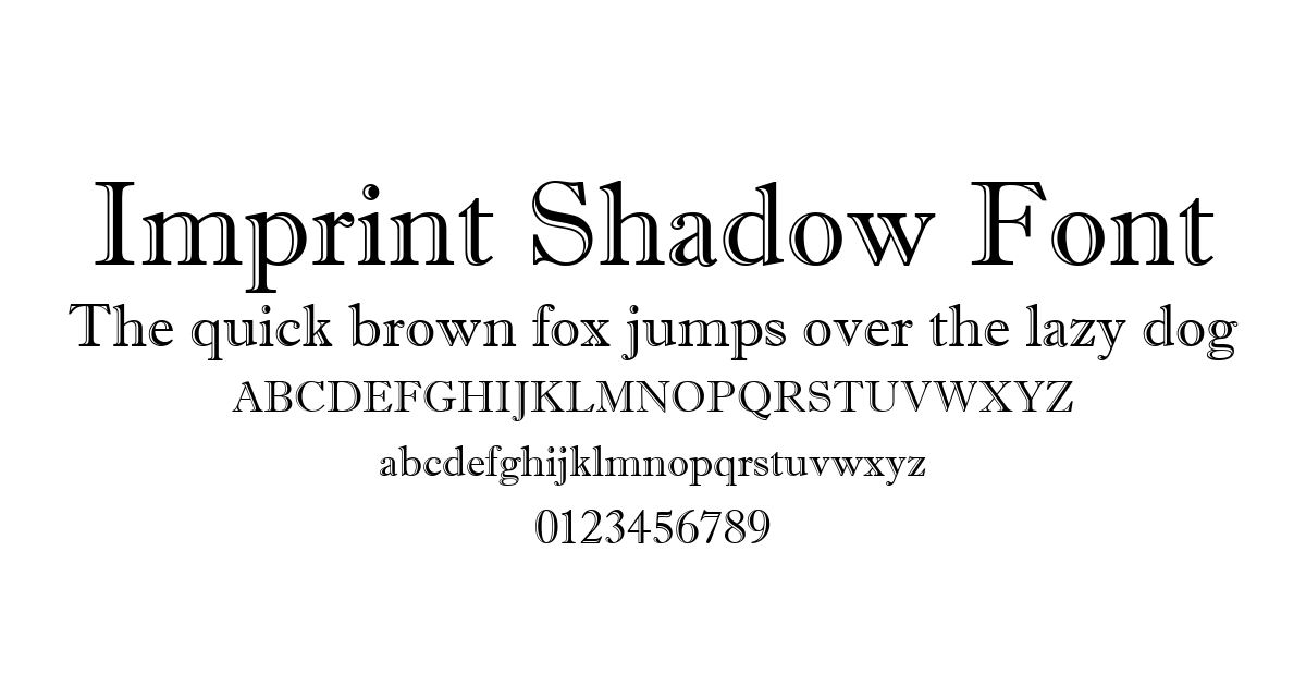 Imprint Shadow Font preview