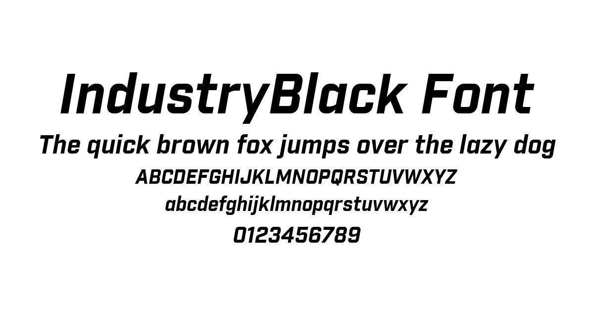 IndustryBlack Font font preview